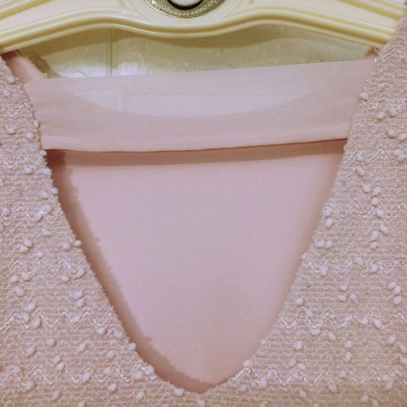 Y2K Jennifer Lopez Textured Knobby Knit Top Sequins -M Back Cut-out Blush Pink - Picture 10 of 11